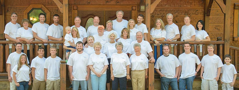 Large cabin group portrait